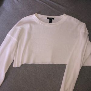 White long sleeve crop top.